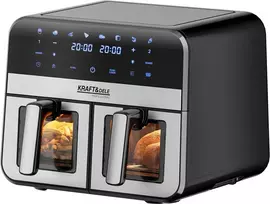 Kraftdele Kraft & Dele Karšto oro gruzdintuvė be riebalų KD4179, 9 l 2500 W, du skyriai po 4,5 l + LCD ekranas, spalva: juoda
