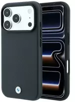 BMW Kevlar Metal Logo MagSafe dėklas, skirtas iPhone 18 Pro / 17 Pro, antracito spalvos