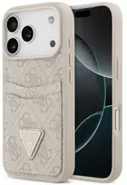Dėklas Guess 4G Double Card Triangle, skirtas iPhone 18 Pro / 17 Pro, rožinis