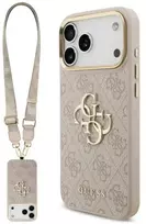 Dėklas Guess 4G Big 4G Classic Logo Big Strap Metal Mygtukai, skirtas iPhone 18 Pro Max / 17 Pro Max, rožinis