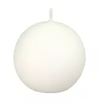 Mondex Žvakė CLASSIC CANDLES Rutulys 8 cm balta