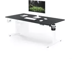 Stalomas Jan Nowak Elektrinis su aukščio reguliavimu ergonomiškas baltai antracitinis, 1600x800 mm: Aria (5907367517378)