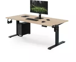 Stalo Jan Nowak Elektrinis su aukščio reguliavimu ergonomiškas antracito / ąžuolo sonoma, 1600x800 mm: ARIA (5907367517521)