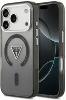 Guess IML Gradient Triangle Logo MagSafe dėklas, skirtas iPhone 18 Pro Max / iPhone 17 Pro Max – Juodas