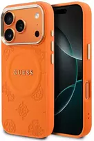 Dėklas Guess Peony Hot Stamp MagSafe, skirtas iPhone 18 Pro Max / 17 Pro Max, oranžinis