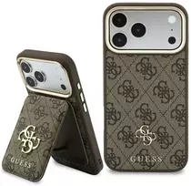 Dėklas Guess 4G su Magsafe pinigine, skirtas iPhone 18 Pro / 17 Pro, rudas