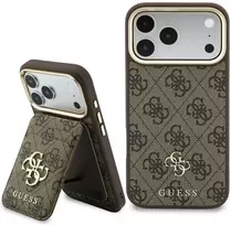 Dėklas Guess 4G su pinigine Magsafe, skirtas iPhone 18 Pro Max / 17 Pro Max, rudas