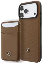 Dėklas Mercedes Grilis Pattern & Card Wallet Leather MagSafe, skirtas iPhone 18 Pro Max/17 Pro Max, kupranugario spalvos