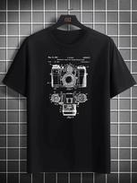 Vintage Camera Blueprint Graphic TShirt Photographer Retro Film Tee Unisex T-Shirt M gray