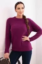 Moteriškas megztinis iš baby alpaka, tamsiai violetinis