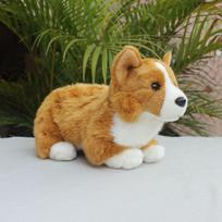 L30Cm Cute Realistic Corgi Puppy Plush Toy Lying Down Pose Kids Girfriend Birthday Gift brown