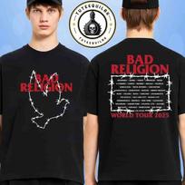 Bad Religion Pasaulinis Turas 2026 Išskirtiniai Dygliuoto Balandžio Marškinėliai Prekės Dvišaliai Marškinėliai S beige