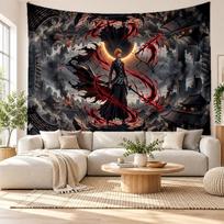 Bleach anime Wall Tapestry Home Decor Hanging Cloth Art Background Tapestry for Bedroom 130cmx150cm gray