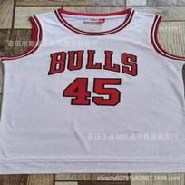 Chicago Bulls 45 Michael Jordan Retro Siuvinėtas Krepšinio Džersis Medvilninis Unisex Suaugusiųjų Sportinė Apranga Juoda Balta Raudona Large white