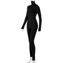 Jumpsuit Ruduo Bodysuit Žiema Vienspalvis Glaudus Ilgomis Rankovėmis Vilnos Jumpsuit Moteriškas Joga Vienas Gabalas L juoda