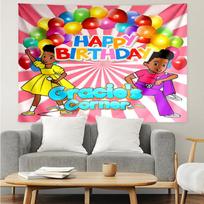 Gracie's-Corner Print Tapestry, Backdrop, Easy Setup, Ideal for Bedroom, Office & Living Room, with Aesthetic Wall Hanging Decor. 100cmx150cm blue