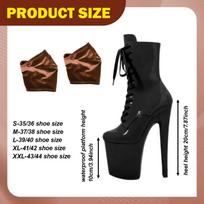 Pole Dance Shoe Protectors, NonSlip Velvet Covers, Easy to Attach, Clothing Accessory black