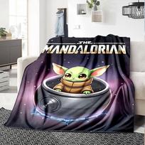 Baby Yoda Adventure Flannel Blanket Super Soft Warm Cozy Blanket For Sofa Bed Office Travel Allseason Home Decor Gift 150cmx180cm