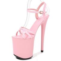 Moteriški batai Vasaros seksualus naktinis klubas Super aukštakulnė plonakulnė vandeniui atspari platforma Modelis sandalai 20cm kulnas 10cm platforma nuo LFD 39 rožinė