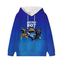 „Astro Bot“ gobtuvai kūdikiams unisex animacinių filmų spausdinimui ilgomis rankovėmis, astronautų, mažų berniukų, mergaičių, laisvalaikio megztinių Apranga 130 pilka