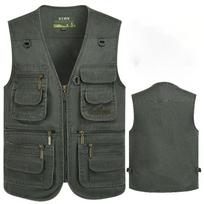 Krovininė liemenė vyrams 10 kišenių berankovė žvejybinė liemenė plius dydis 5XL 6XL 9XL 10XL 160KG didelio dydžio vyriški drabužiai M tamsiai žalia spalva
