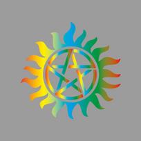 Five-pointed star in flames creative&funny stickers for cartoon fans&lover,high quality for car trucks motorcycles & laptops S blue