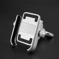 Aluminum Bike Motorcycle Phone Handlebar Mount Holder 360 Degree Rotating Universal Bicycle Phone Holder Clip for Cell Phone white