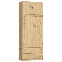 Spinta Akord Furniture Factory S90, artisan oak sp., 90 cm x 51 cm x 234 cm