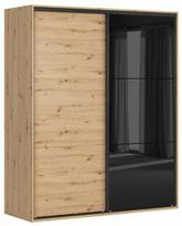 Spinta Flex, juoda sp./artisan oak sp., 66 cm x 180 cm x 218 cm