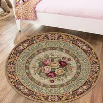 Rožinis nuostabus apvalus kilimas, kilimėlis svetainei, miegamajam, sofai, žaidimų kambariui Dekoravimas, neslystantis grindų kilimėlis62 120cmx120cm beige