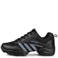 New Soft Sole Men Sports Anti-skid Square Dance Shoes Sneakers Net Jazz Shoe Fitness Team Performance Shoes 40 black