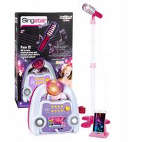 Vaikiškas karaokės rinkinys click4TOYS su mikrofonu, stiprintuvu, stovu ir šviečiančiu diskotekos rutuliu