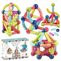 Magnetinių konstruktoriaus kaladėlių rinkinys click4TOYS, 120 vnt., vaikams nuo 3 metų