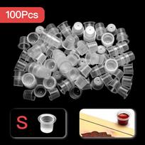 100pcs Disposable Tattoo Ink Cups Plastic Pigment Clear Holder Container Caps Tattoo Permanent Makeup Microblading Supply gray