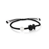 [TOUS] Black Cord Onyx Tibetan Pearl Bracelet 1000160900 white
