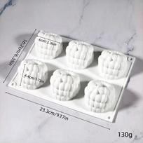 6-Cavity Large Raspberry-Shaped High-Temperature Food-Grade Silicone Cake Mold. Raspberry White white