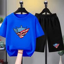 Kid Summer Set Cody Rhodes Wrestling Match Black Short Sleeve Children's T-shirt Set Sports Fashion Boys Girls Tops+Shorts 120 black