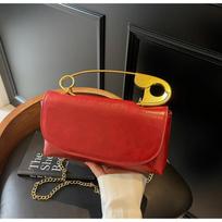 Creative Large Safety Pin Womens Handbag With Magnetic Snap For Daily Use bordinė