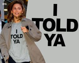 I Told Ya T-shirt Cute Movie Shirt Funny Meme Tee Viral Zendaya Inspired Top 4XL gray