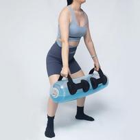 Sportinis vandens balionas sferinis vandens maišas fitneso vandens balionas skaidri juostelė rankena apvalus kamuolys kroasanas pripučiamas vandens pripildymo mankštos kamuolys Weight bag skaidri