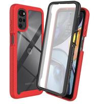 Kristalinis dėklas 360 Apsauga Funda skirtas Motorola Moto E14 G54 Power G84 G14 G23 G13 G32 G42 G24 G04 54 53 J Y G22 G52 G82 Buferis Capa Moto E13&Case and PET Film raudona