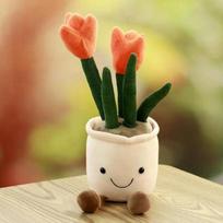 New Tulip Flower Plush Toy Succulent Plant Doll Doll Interior Ornament Decoration Small Gift Succulent 25cm Tulip 32cm black