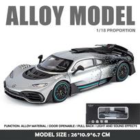 1 modeliavimas:18 Mercedes Benz AMG ONE Superautomobilio modelis Metalinis žaislinis transporto priemonė Kolekcionuojami daiktai Gimtadienio dovanos Vyrui Berniukui Miniatiūrinis Voiture gray