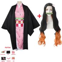 Anime Demon Slayer Kimetsu No Yaiba Cosplay Kostiumas Nezuko Kamado Kimono Vienodas Helovino Drabužiai 150cm pink