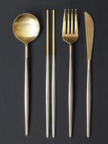 Reborn. J Mui Korean-made two-tone cutlery set of 4 Mui Korean Tableware Two-Tone Cutlery 4-Piece Set black