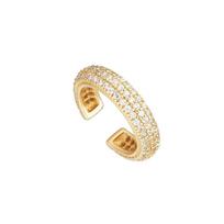 ROXI 925 Silver 9mm C-shaped Ear Cuff Micro Inlaid Zircon Clip Earrings For Women Men 1 Piece Earcuff For Unpierce Ear 1 piece beige