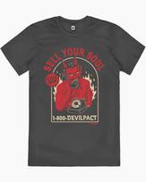 Dark Humor Sell Your Soul Cotton T Shirt Devil Graphic for Trendy Outfits and Edgy Enthusiasts Halloween Tee All Saints Day 4XL brown