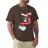 Chicago Shoe Bull Red White Hip Hop Longline T Shirt Harajuku Short Sleeve T-shirt 100% Cotton Graphics Tshirt Tops XXXXXL black