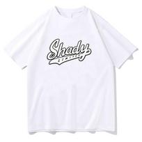 Eminem Shady T-Shirt Rapper Music Gift for Fan T Shirts Men Women Round Neck Short Sleeve Streetwear Cotton Clothes XL white