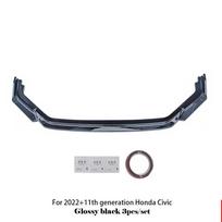 For Honda Civic FL5 2022+ Front LIp Splitters Civic Type R ABS Carbon Fiber Front Lip Car Body Kit Honda Accessories black